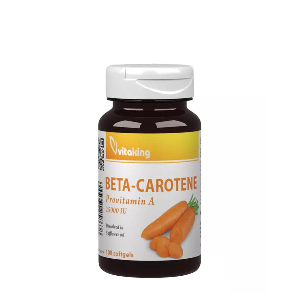 Vitaking Beta-Carotene Provitamin A 25,000 IU - 100 Capsules – Vitaking packaging
