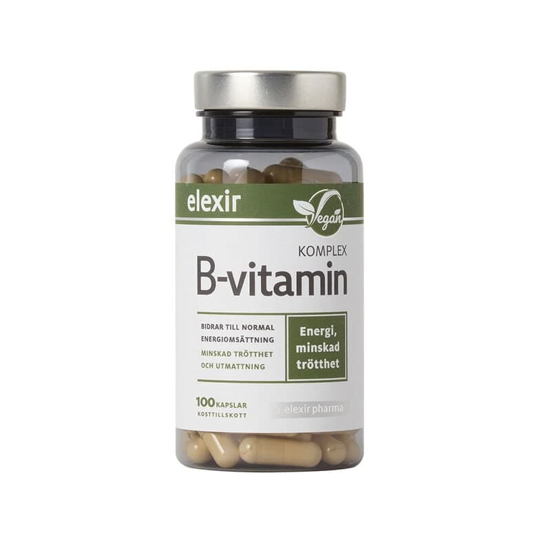 Complexe de vitamines B 100 capsules – Elexir Pharma emballage