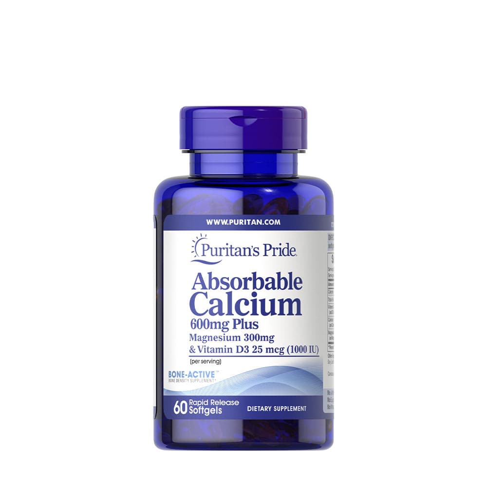 Puritan's Pride Absorbable Calcium With Magnesium & Vitamin D3 - 60 Sgels