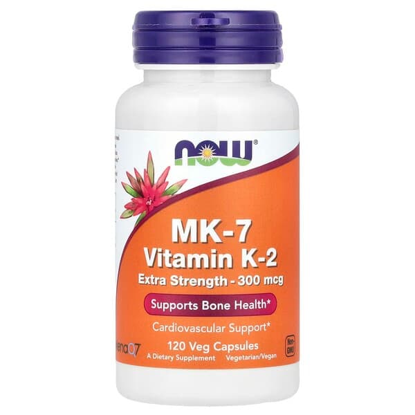 NOW Foods - MK-7 Vitamin K-2, 300mcg Extra Strength - 120 Vcaps