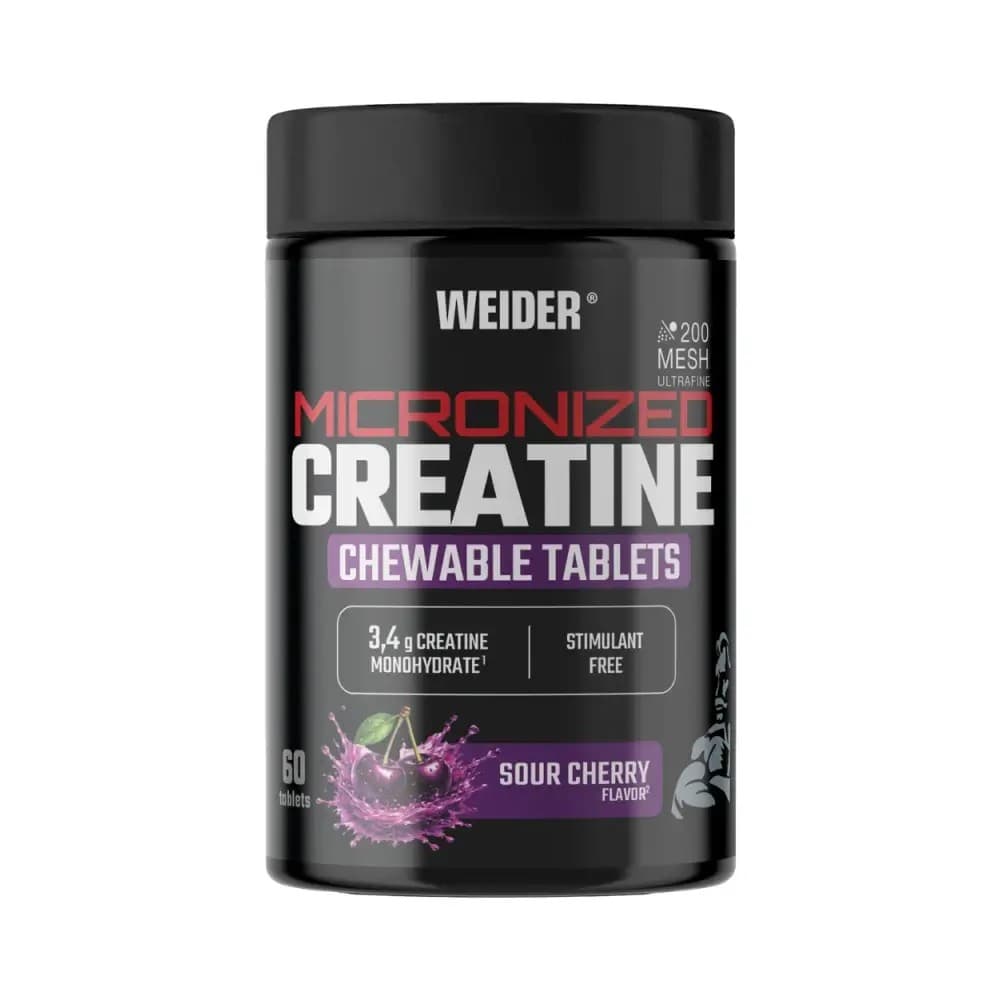 Weider - Micronized Creatine Chewable Tablets Sour Cherry - 60 Tablets – Weider förpackning