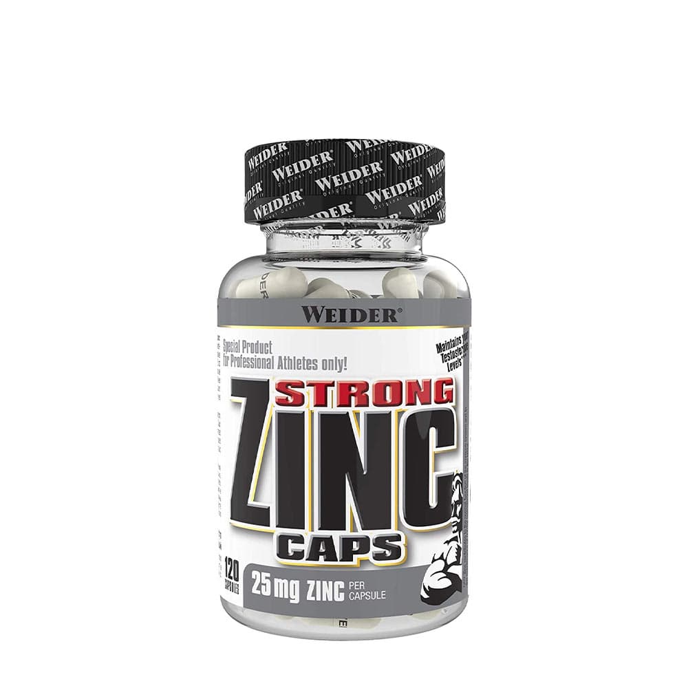 Weider Strong Zinc 25 mg - 120 cápsulas – Weider embalagem