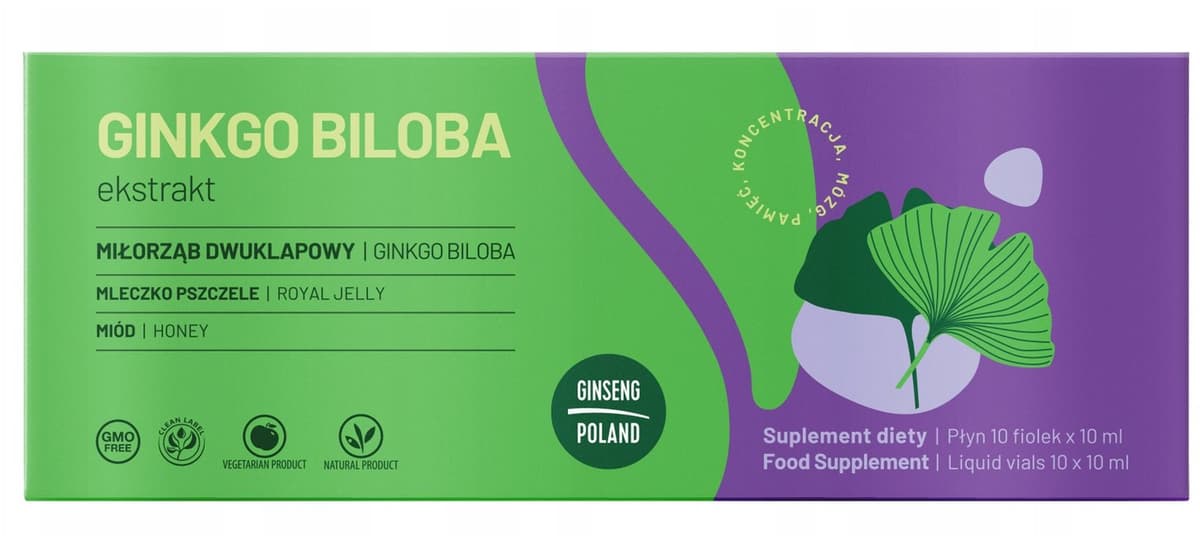 Ginseng Poland - Ginkgo Biloba Extract - 10 x 10ml