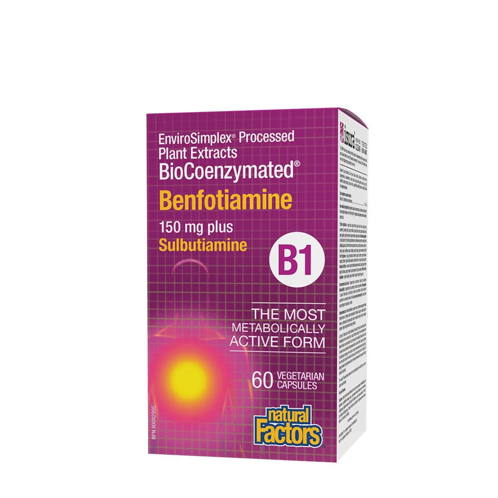 Natural Factors - Biocoenzymated Benfotiamine Plus Sulbutiamine 110 mg - 60 vegetabiliska kapslar
