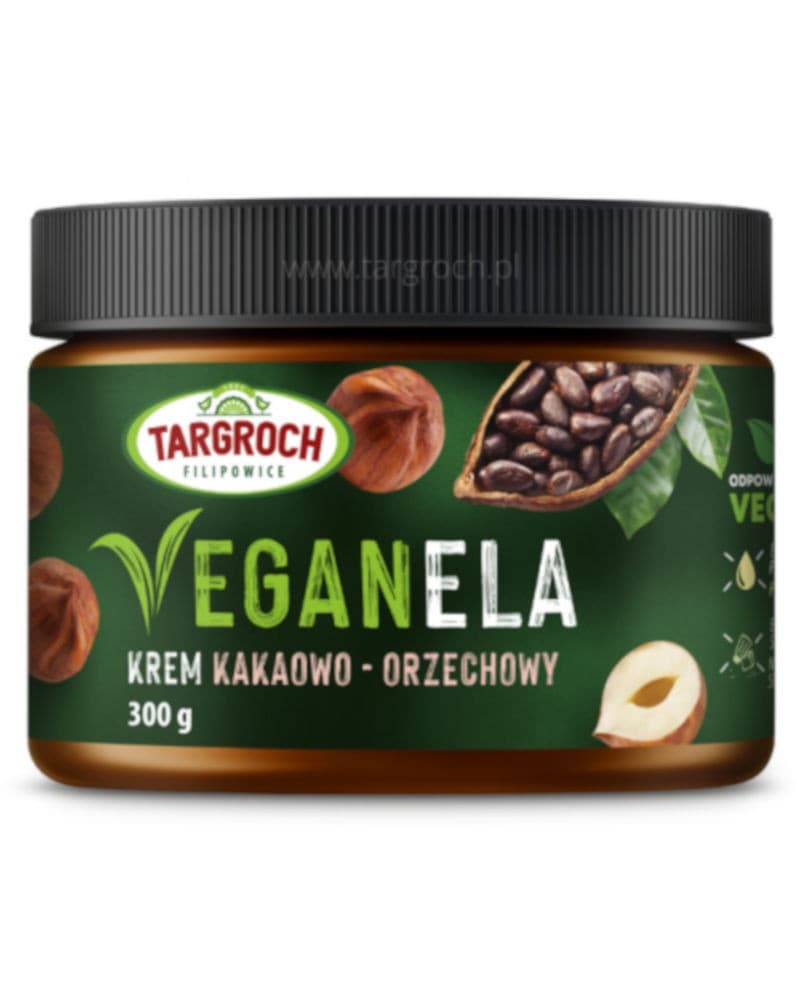 Targroch Krem VEGANELA avellana y cacao 300 g – Targroch empaque