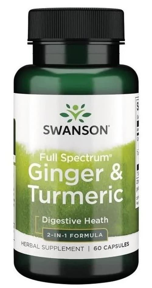 Swanson Ginger & Turmeric 300 mg - 60 kapsułek – Swanson opakowanie