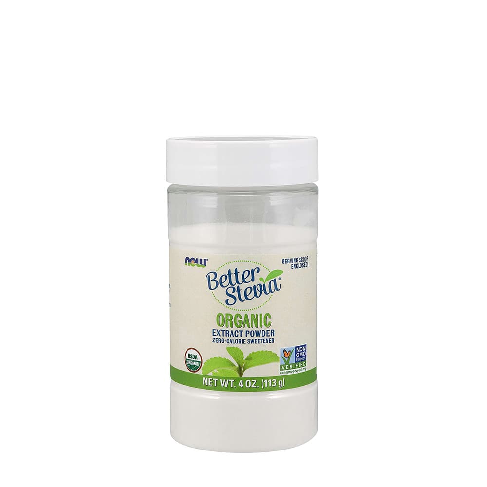 NOW Foods BetterStevia® 113g - Ekologiskt Steviabladsextrakt – NOW Foods förpackning