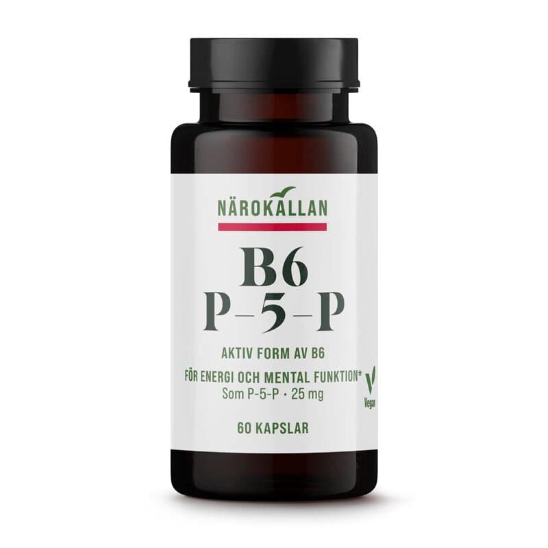 B6 P5P 25 mg 60 capsules | Närokällan – Närokällan emballage