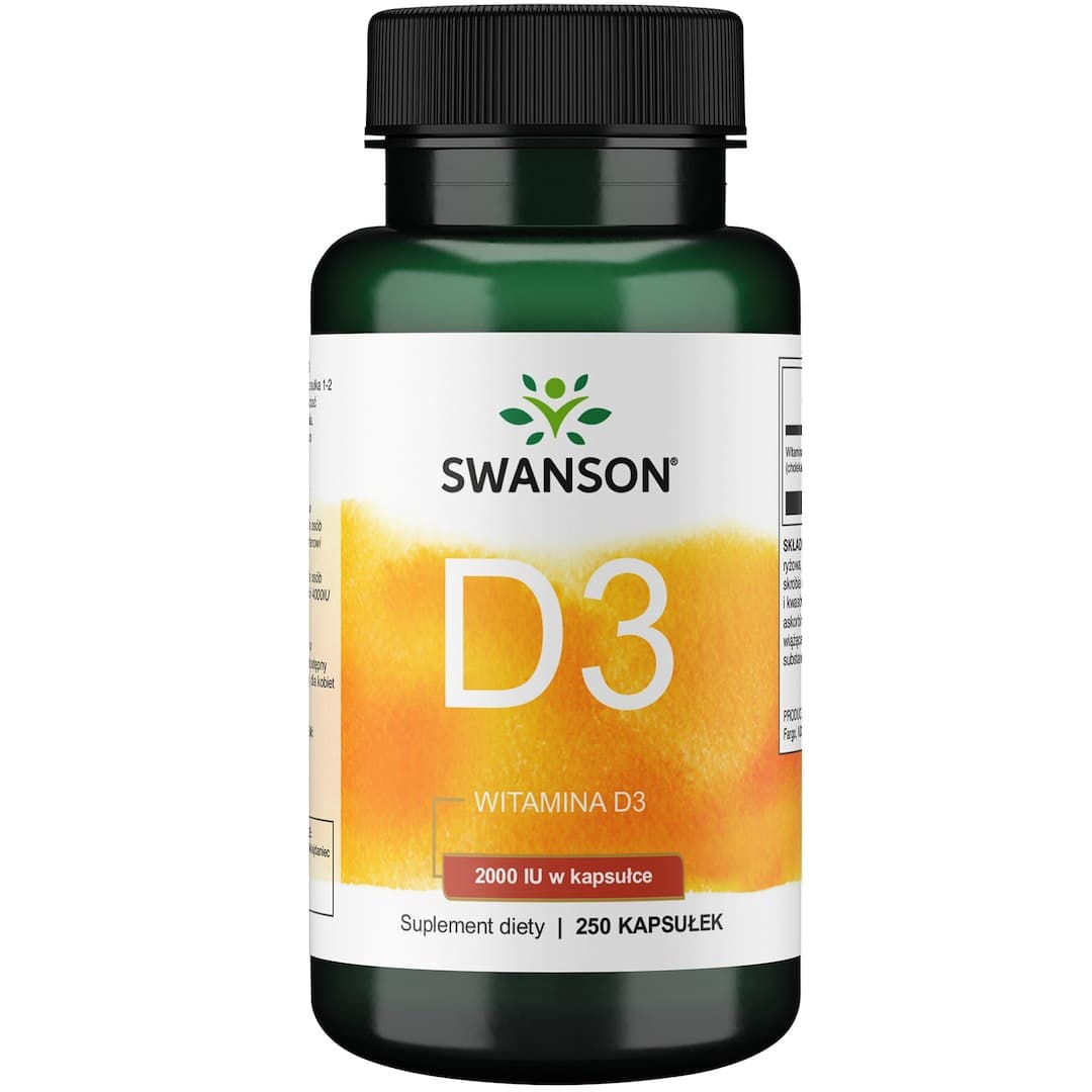 Swanson Vitamin D3 25 mcg (1000 IU) kapsułki żelowe – Swanson packaging