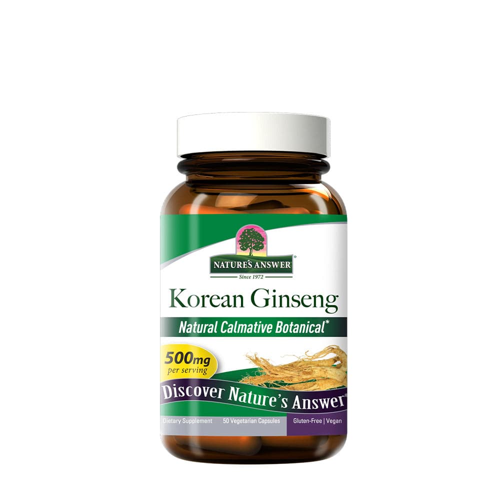 Nature's Answer Korean Ginseng 500 mg - 50 kapsułek wegetariańskich – Nature's Answer opakowanie