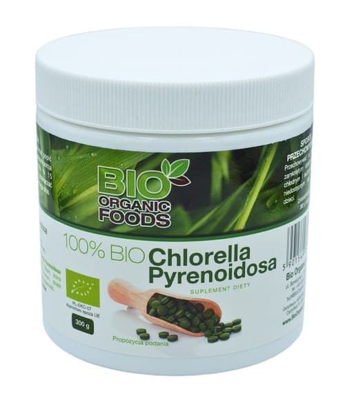 BIO ORGANIC FOODS Chlorella Pyrenoidosa BIO 250 mg 1200 comprimés | Bio Planet – Bio Organic Foods emballage