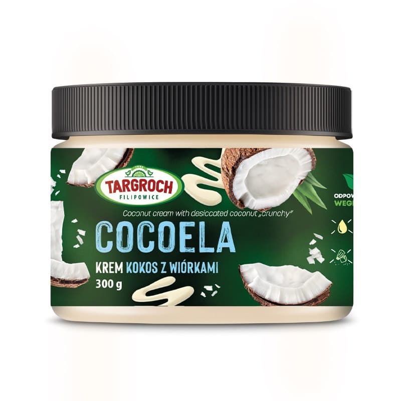 Targroch COCOELA kokosnøttkrem med kokosflak 300 g – Targroch packaging