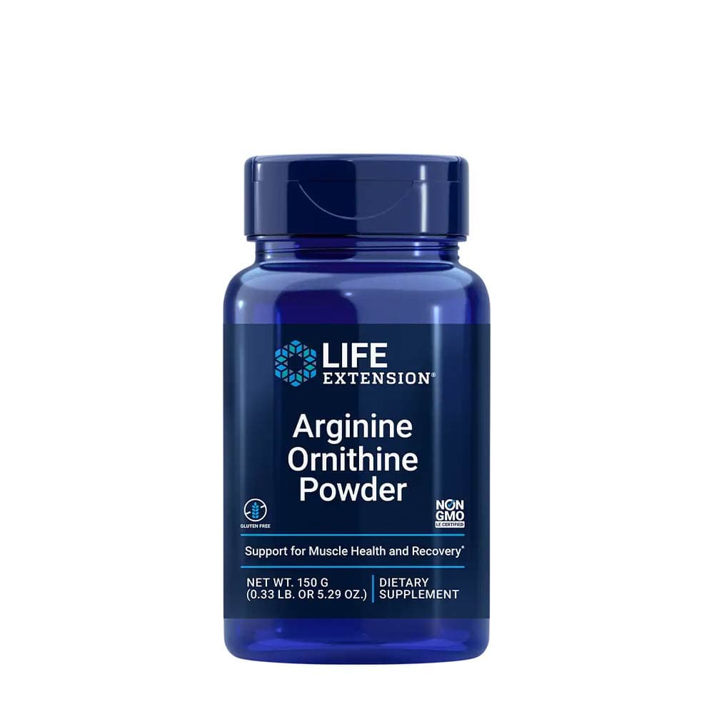 Life Extension Arginine Ornithine Pulver 150g – Life Extension förpackning