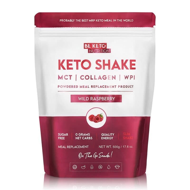 BeKeto Diet Keto Shake – Framboise Sauvage 500g | BeKeto – Be Keto Nutrition emballage
