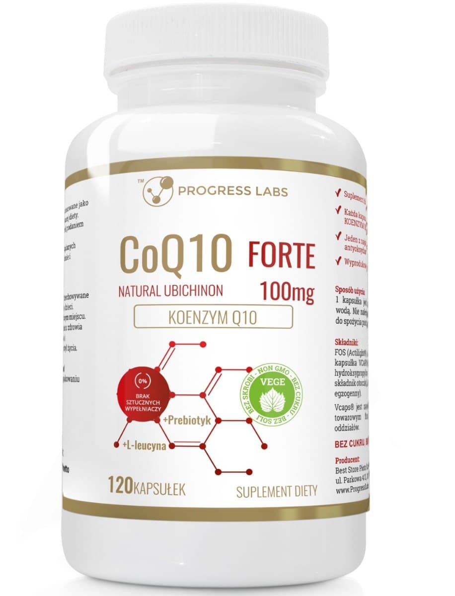 Progress Labs Coenzym Q10 Forte + L-Leucin 120 Kapseln – Progress Labs Verpackung