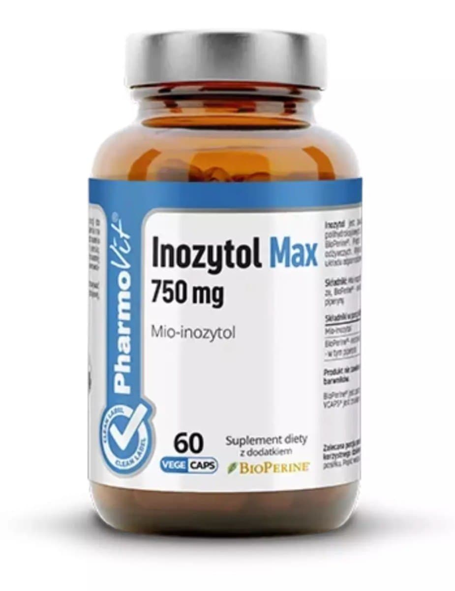 Pharmovit Inozytol Max 750 mg Mio-inositol 60 cápsulas veganas