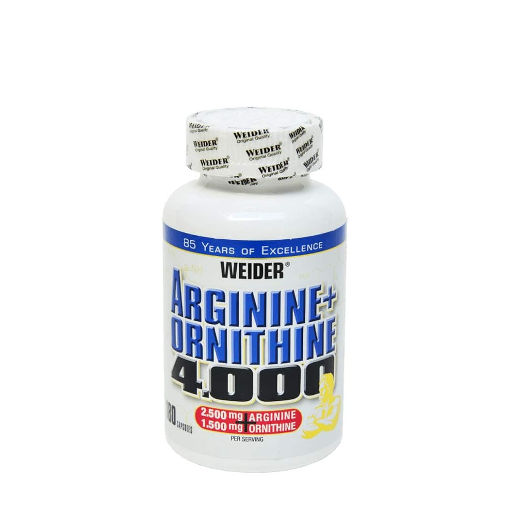 Weider - Arginina + Ornithina 4000 - 180 cápsulas – Weider empaque