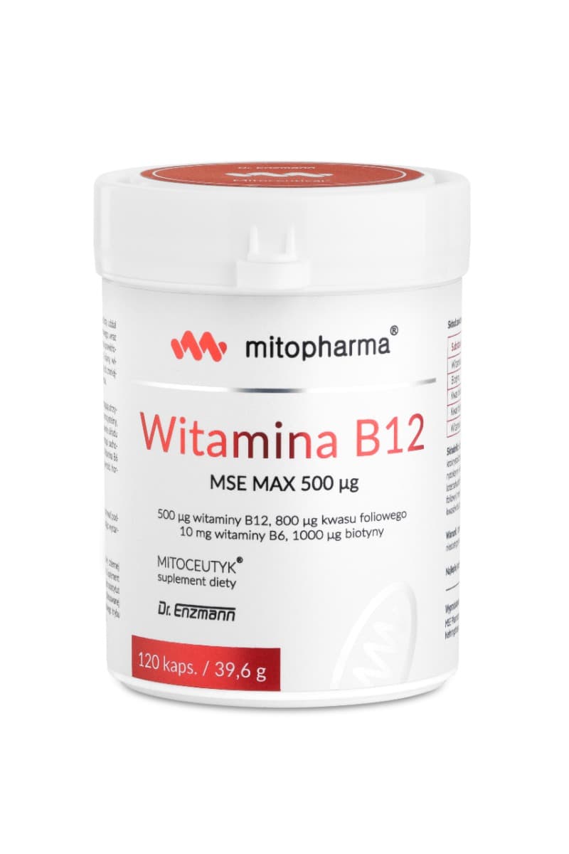 Mitopharma - Vitamin B12 MSE Max 1000 mcg tabletter – mitopharma förpackning