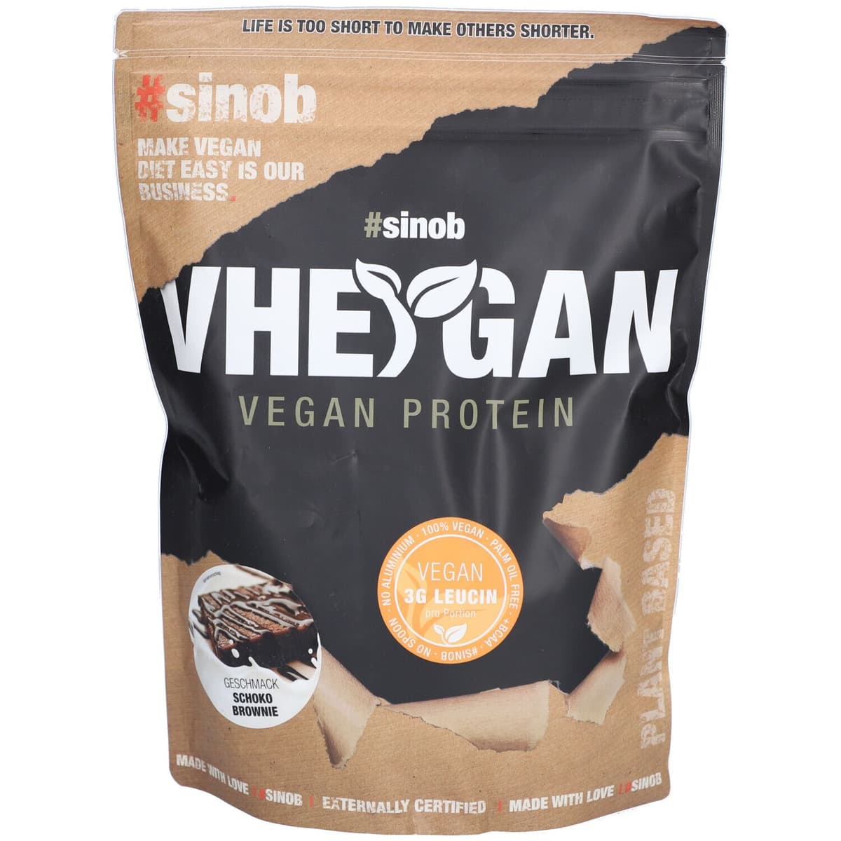 Sinob - VEGGY, veganes Protein - Schokoladen-Brownie, 900 g – Sinob Verpackung