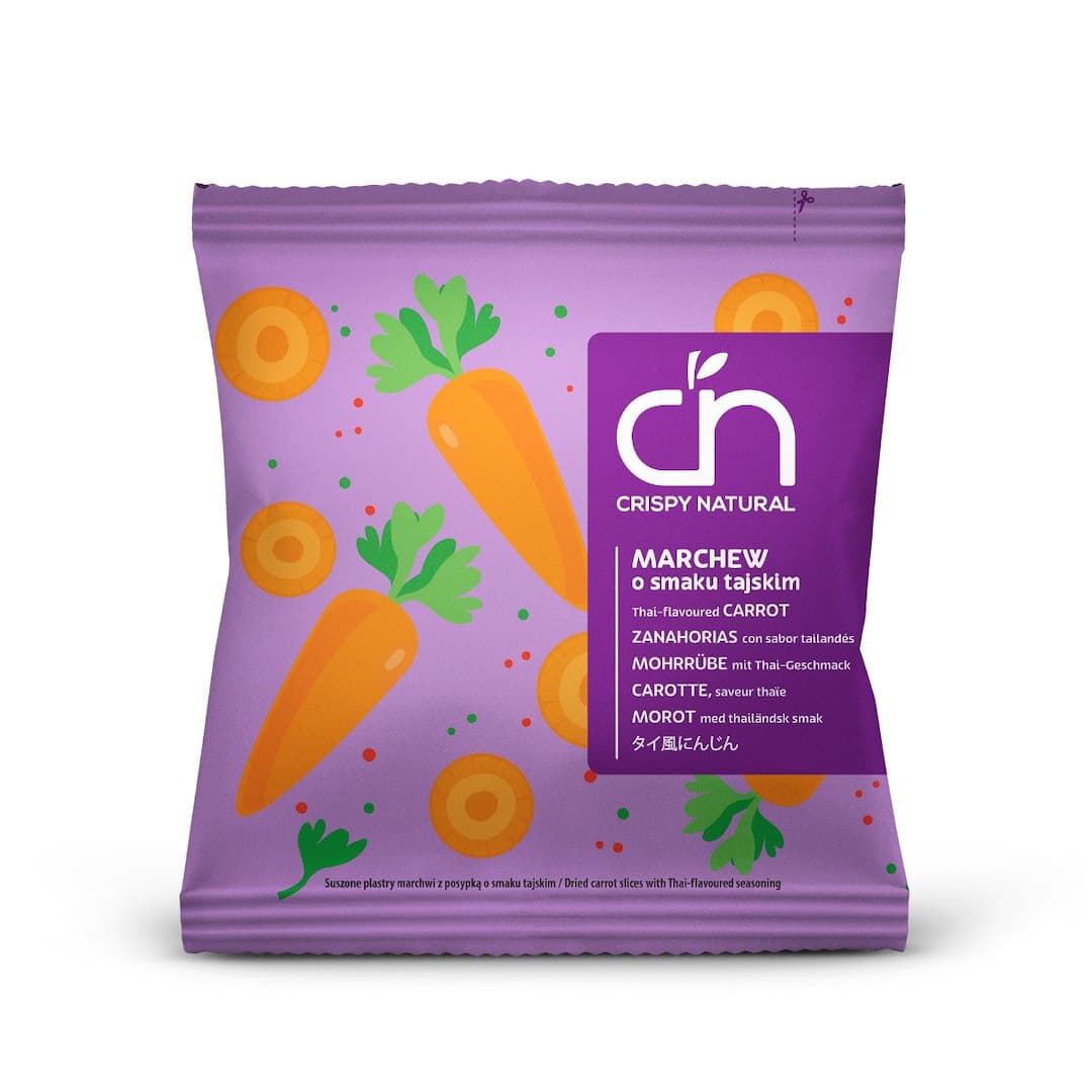 Crispy Natural Marchew tørrede skiver med smag af Thailand 18g