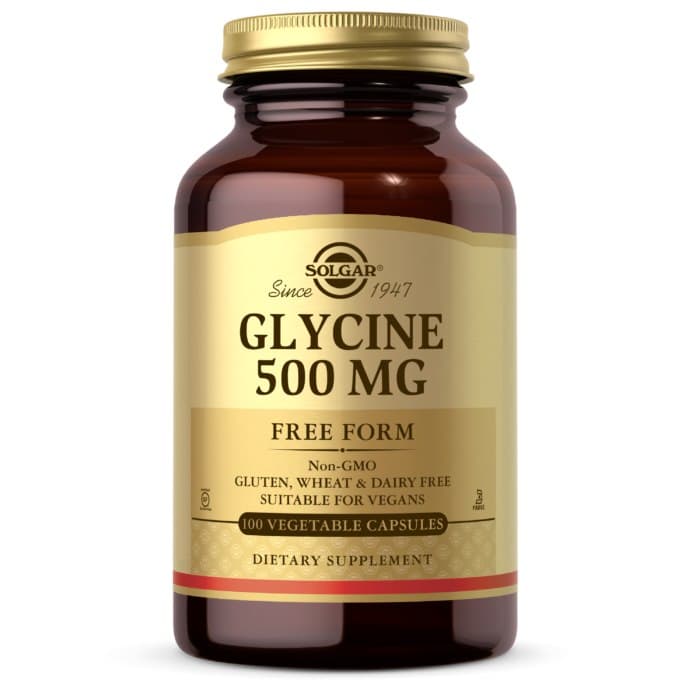 Solgar Glycine 500 mg - 100 vegetabiliska kapslar – Solgar förpackning