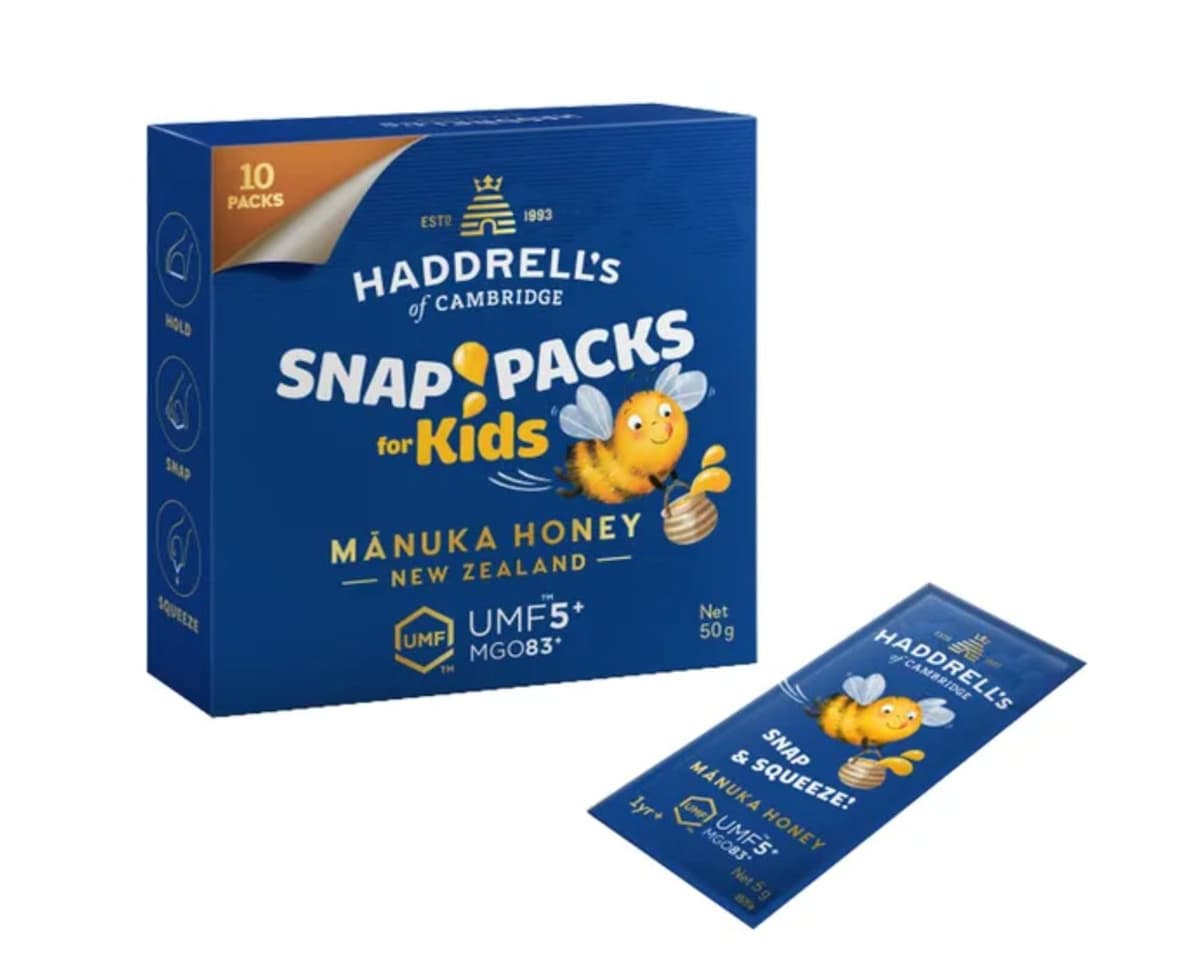 Haddrell's Snap Pack Kids Manuka-Honig UMF 5+ MGO83+ 50 g