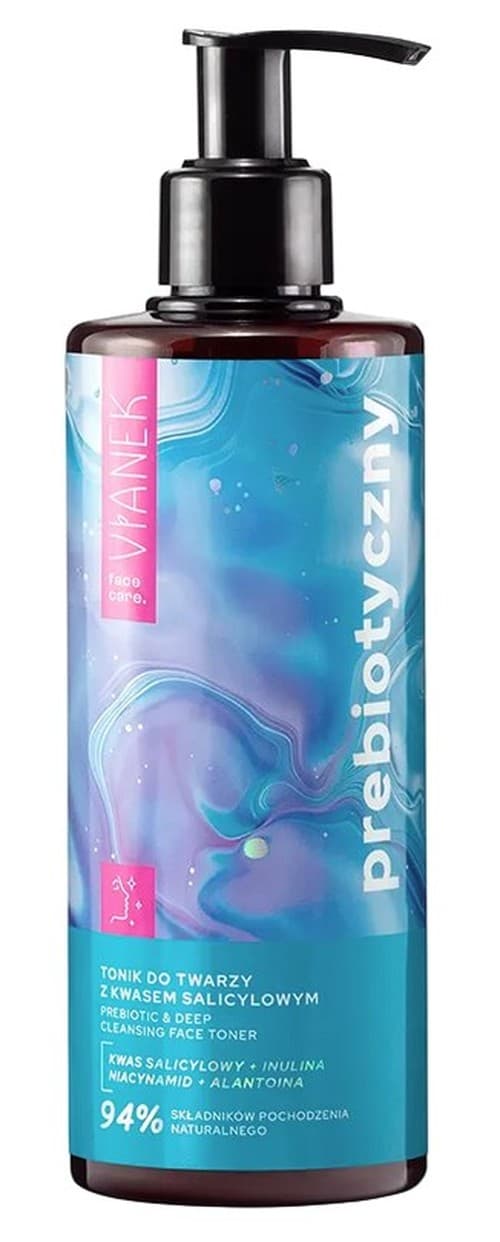 Vianek - Prebiotyczny Tonik do twarzy z kwasem salicylowym 300ml – Vianek opakowanie