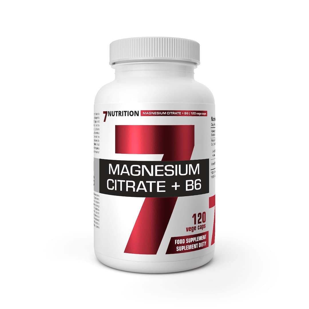 7Nutrition Magnesium Citrate + B6 - 120 Gélules Végétariennes – 7 Nutrition emballage
