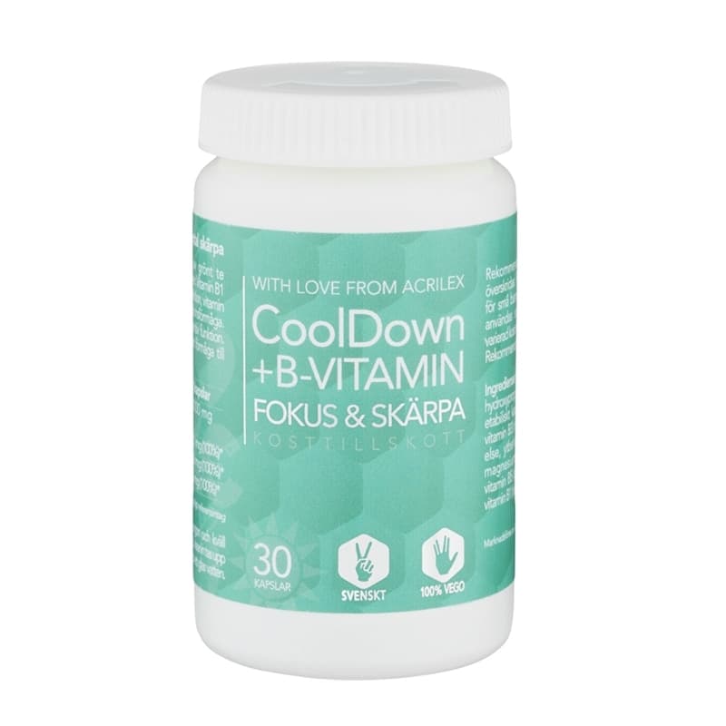 CoolDown + vitamine B 30 capsules | Vegosfären – Vegosfären emballage