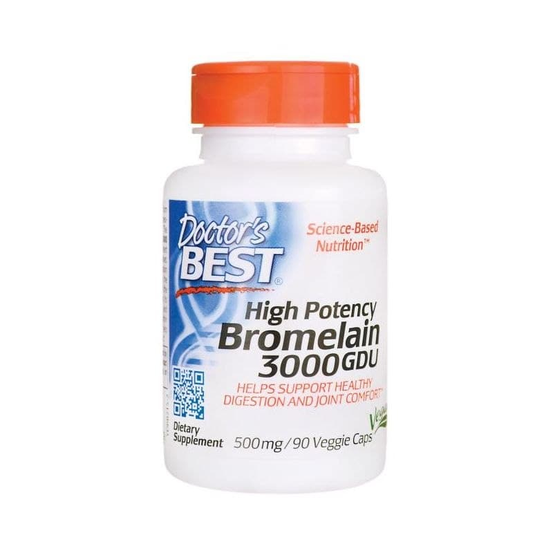 Doctor's Best Bromelina ad alta potenza 3000 GDU – 500 mg capsule – Doctor's Best packaging