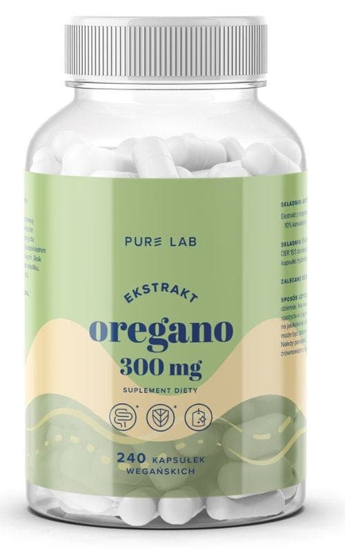 Pure Lab Ekstrakt z oregano 300 mg 240 kapseln | Pure Lab – Pure Lab Verpackung