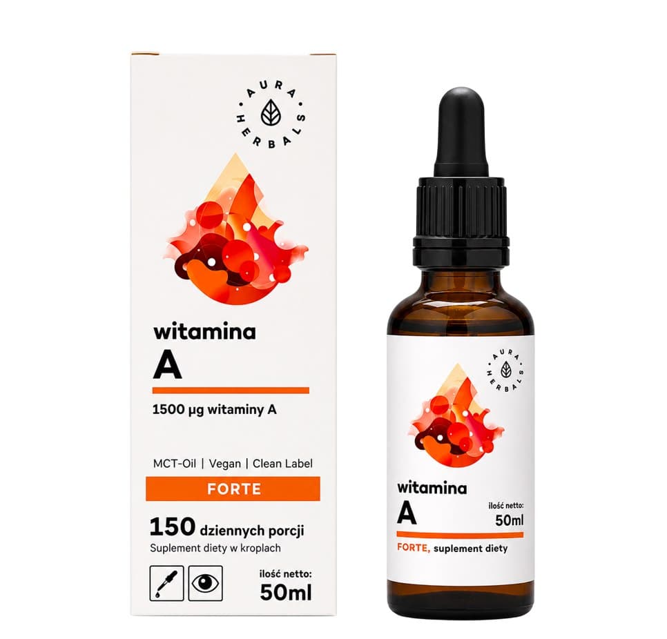 Aura Herbals - Vitamin A Forte, MCT-Oil (50ml) – Aura Herbals förpackning