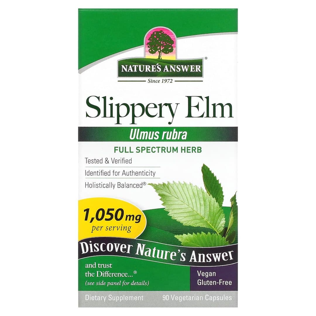 Nature's Answer - Slippery Elm 350 mg - 90 capsules végétariennes – Nature's Answer emballage