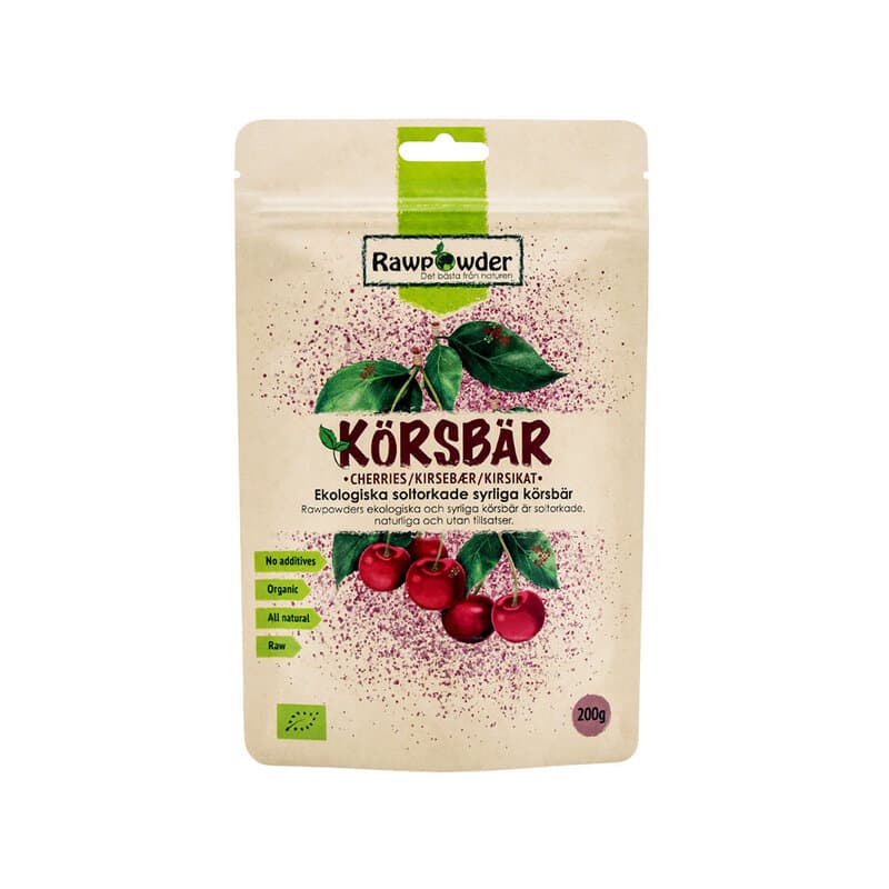 Körsbär Syrliga 200g | Rawpowder – Rawpowder förpackning