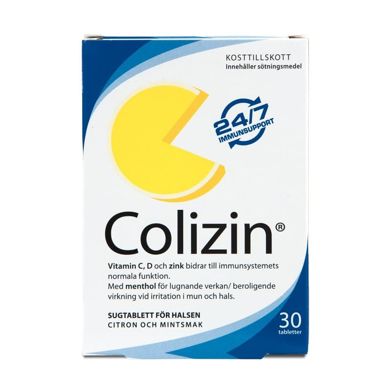 Colizin 30 pastillas para la garganta – Colizin empaque