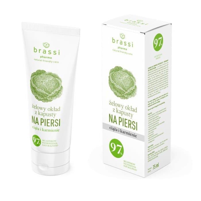 BrassiPharma Gelkompresse mit Kohl für Brust während Schwangerschaft und Stillzeit 75 ml | CitiPharm – Brassi Pharma Verpackung