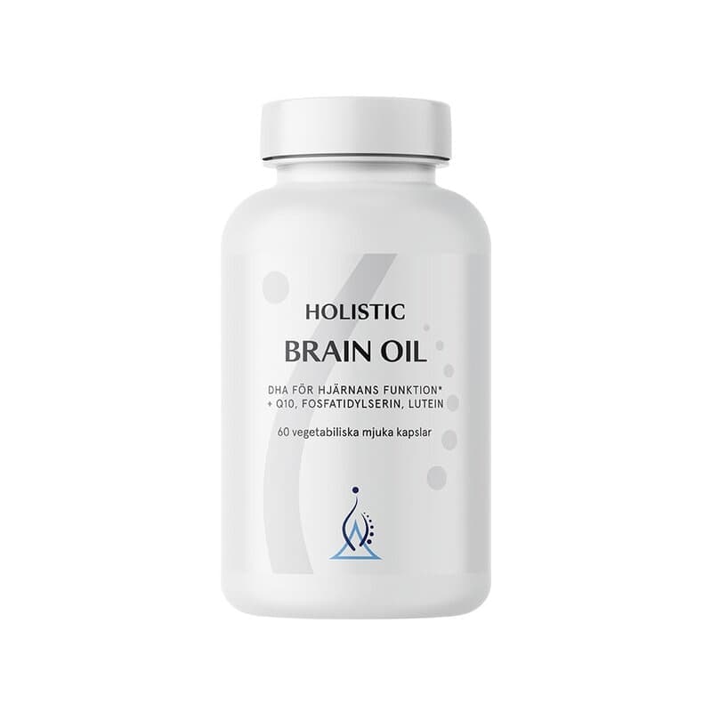 Brain Oil 60 cápsulas vegetales blandas – Holistic empaque
