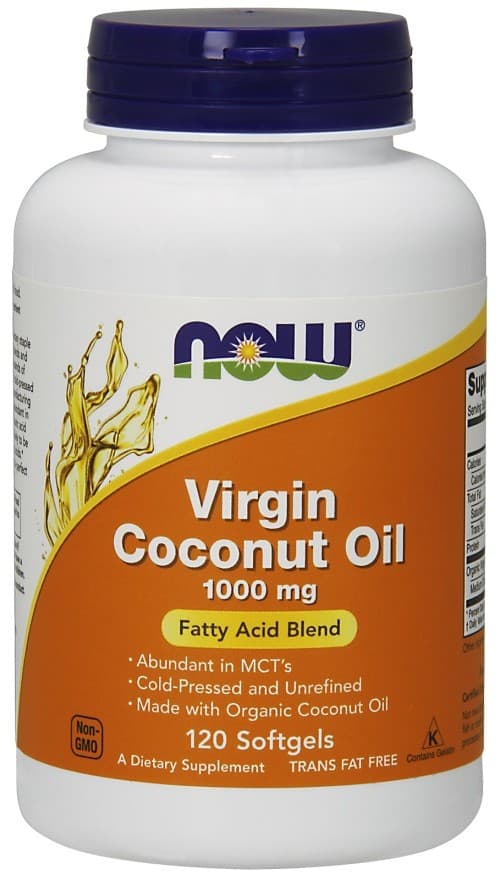 NOW Foods Virgin Coconut Oil 1000 mg – 120 capsules molles – NOW Foods emballage