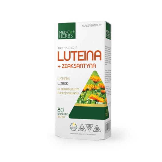 Medica Herbs - Lutein + Zeaxanthin 60 capsules – Medica Herbs verpakking