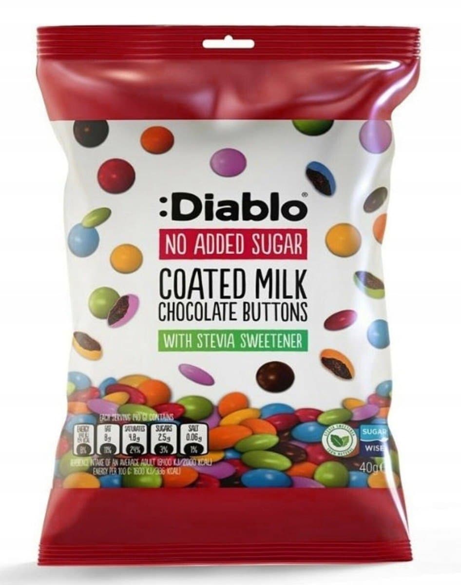 Diablo Guziczki chokolade i frugtbelægning uden tilsat sukker 40 g