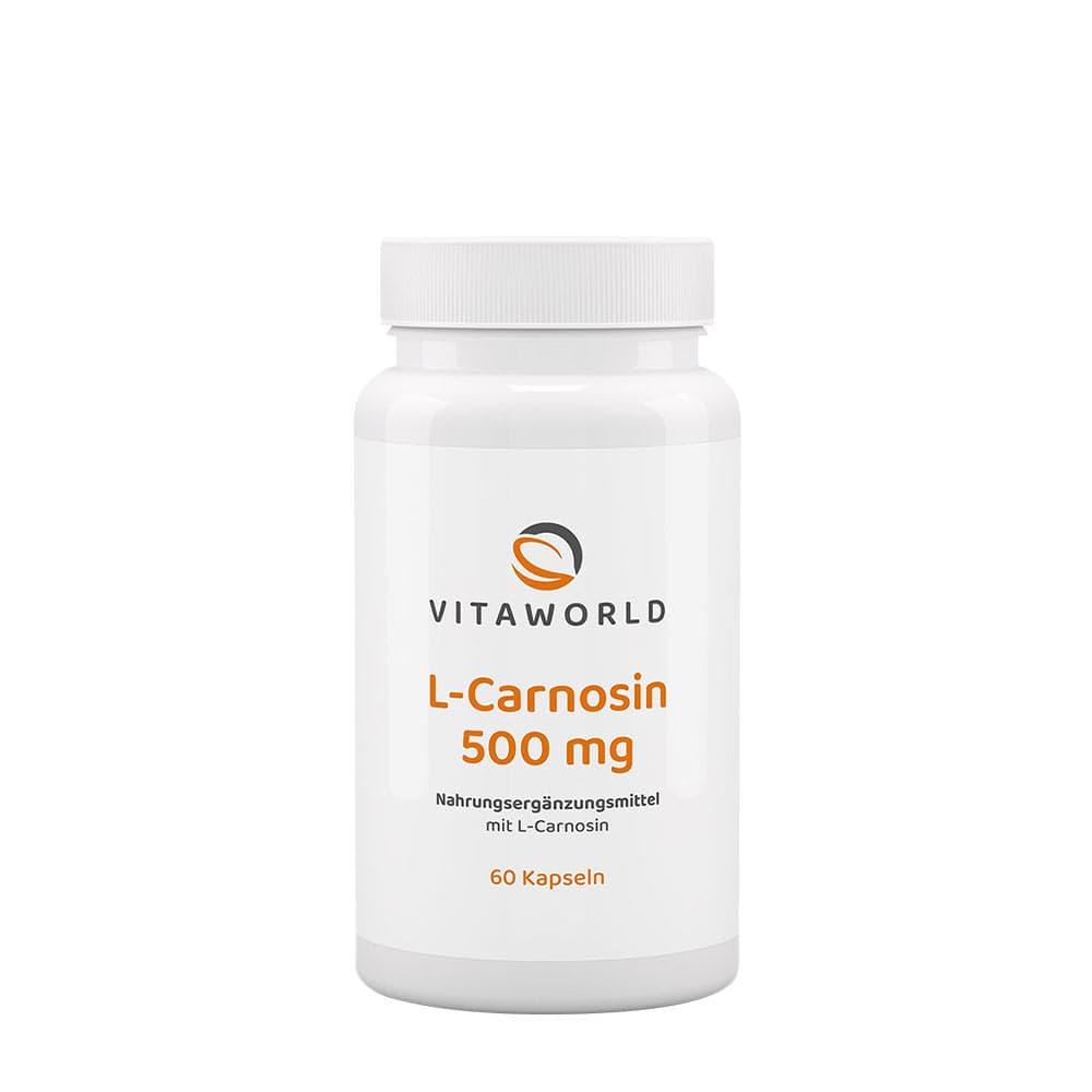 Vitaworld L-Carnosine 500 mg - 60 gélules – Vitaworld emballage