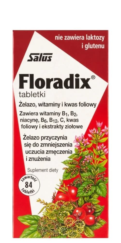 Salus - Floradix - 84 Tabs – Salus förpackning