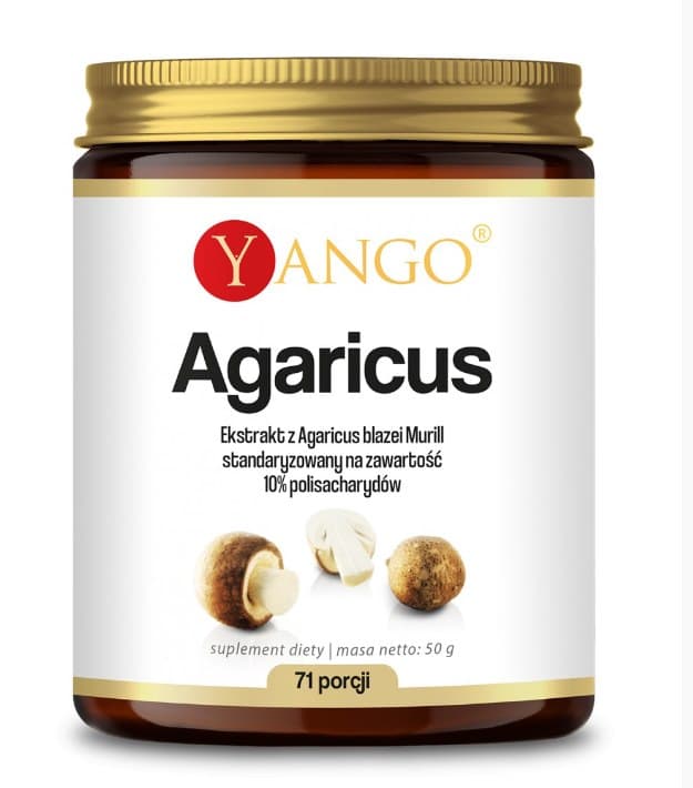 Yango Ekstrakt z Agaricus 10% Polisacharydy 50g – Yango packaging