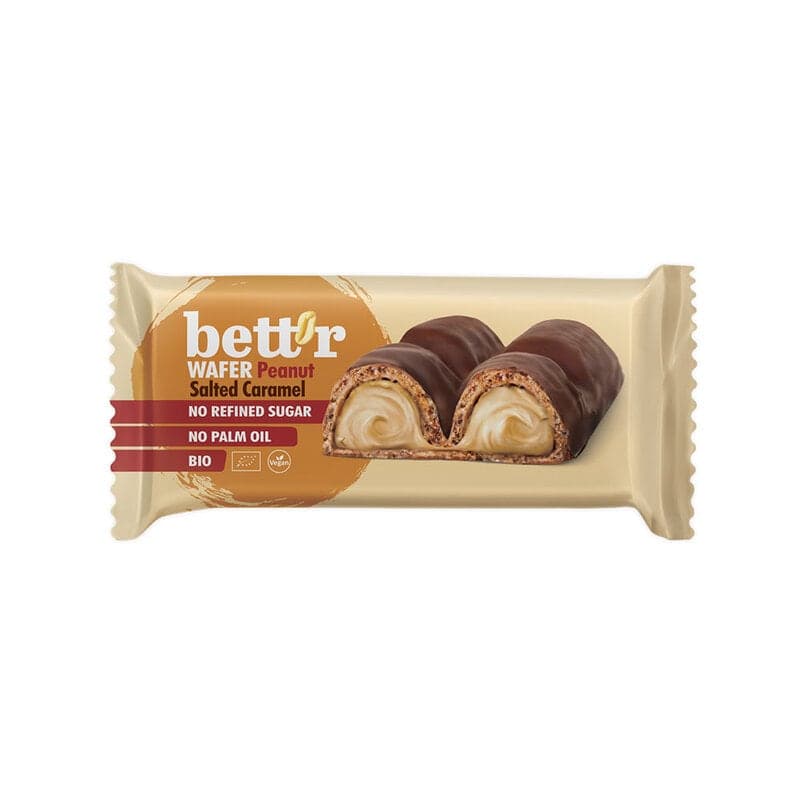 Wafer bar med saltad jordnöt 33g – Bett'r verpakking