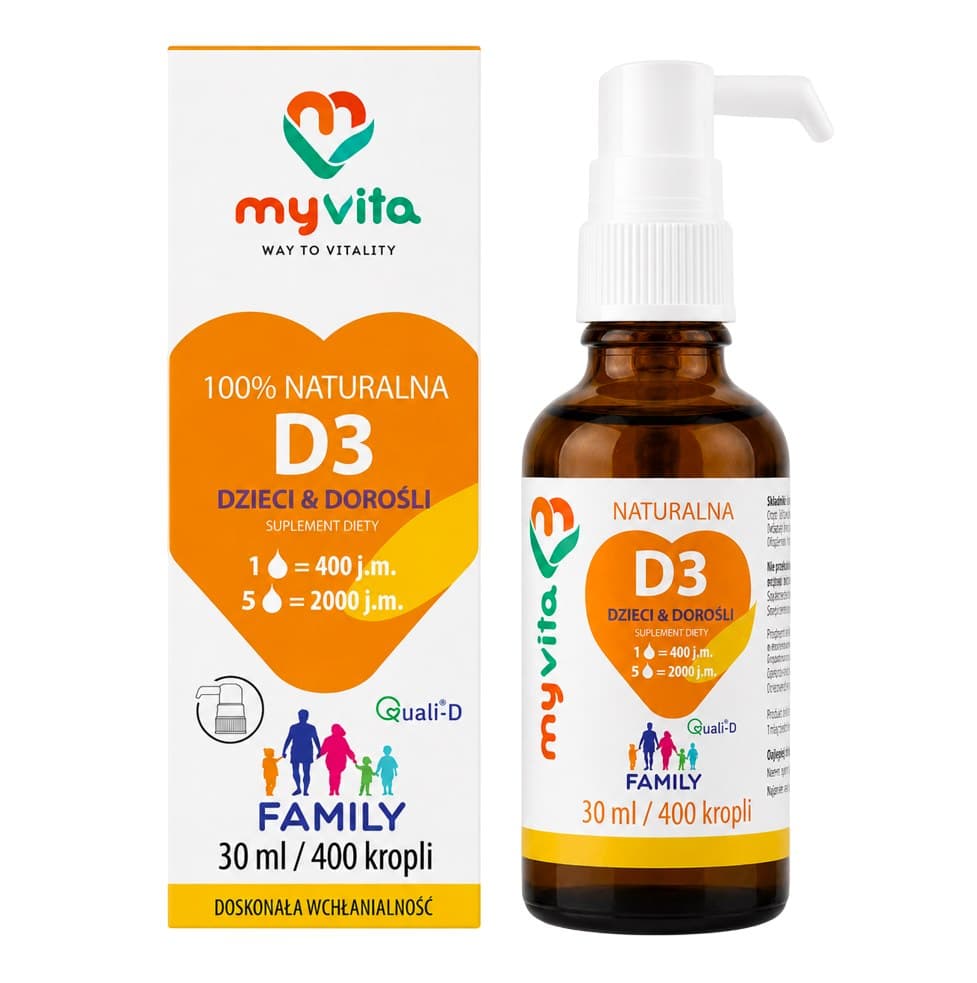 MyVita - Vitamin D3 Kids & Adults - 30ml / 400 Tropfen – MyVita Verpackung