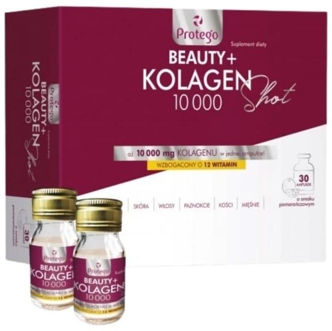 Protego Beauty+ Collagène 10000 30 ampoules saveur orange | Salvum Lab – Protego emballage