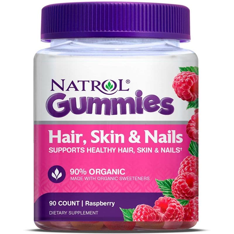 Natrol Hair Skin & Nails - Hår, Hud og Negle 90 geléer med hindbærsmag