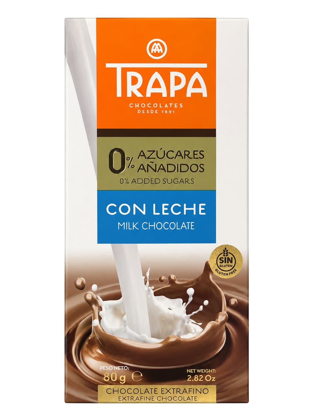 Trapa - Milk Chocolate Sugar-Free 80g