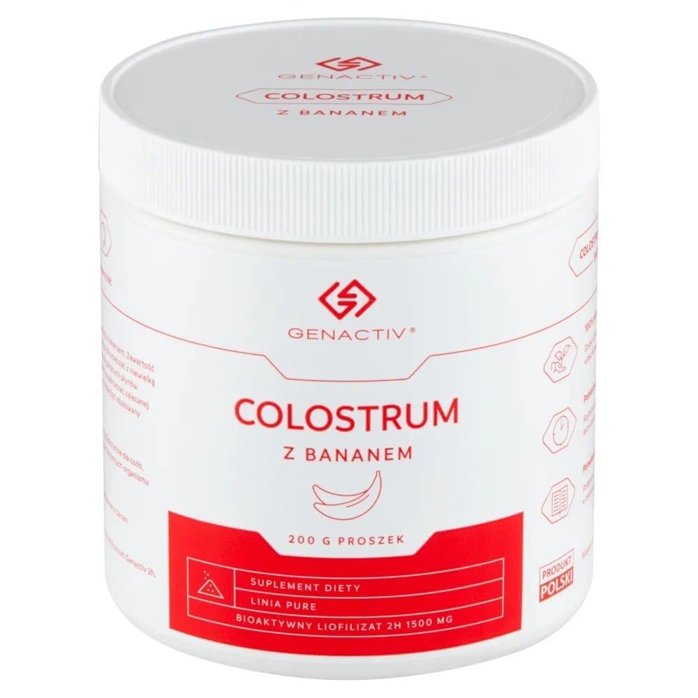 Genactiv - Colostrum med Bananpulver 200g – Genactiv förpackning