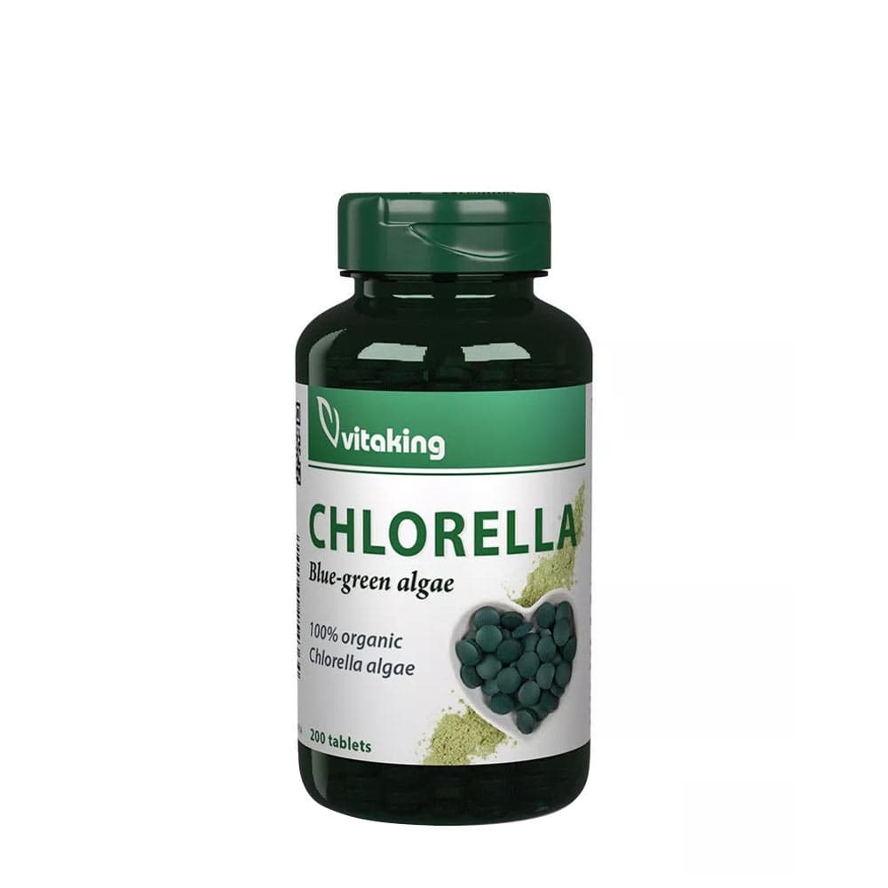 Vitaking Chlorella Blue-Green Algae - 200 Tabletter – Vitaking förpackning